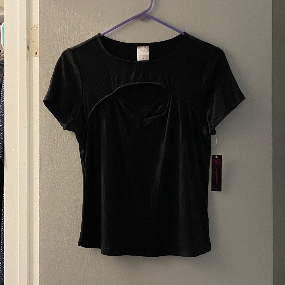 No Boundaries Ribbed Black Top